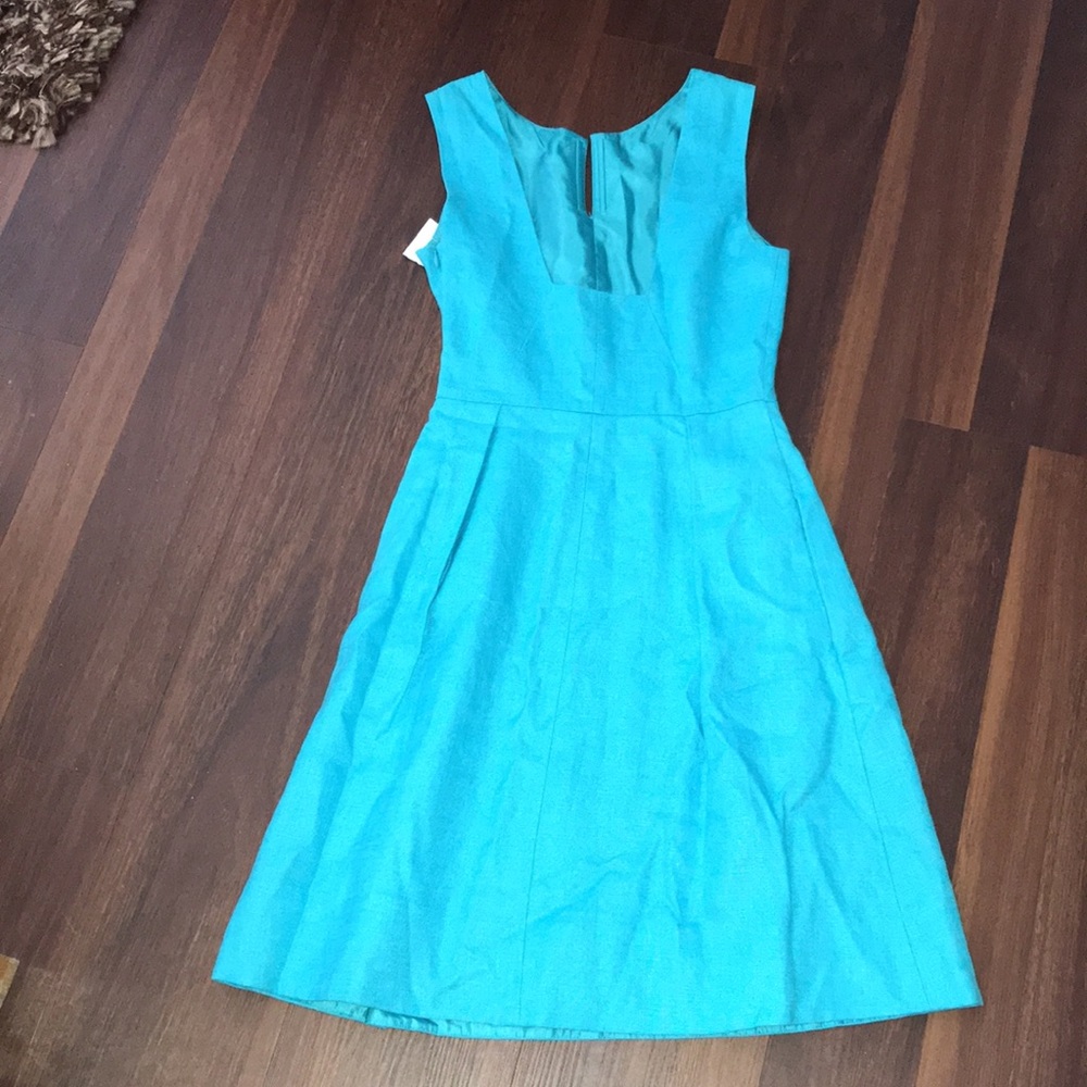 Kate Spade New York Blue Cleo Pleated A-Line Linen Blend Mini Dress NWT